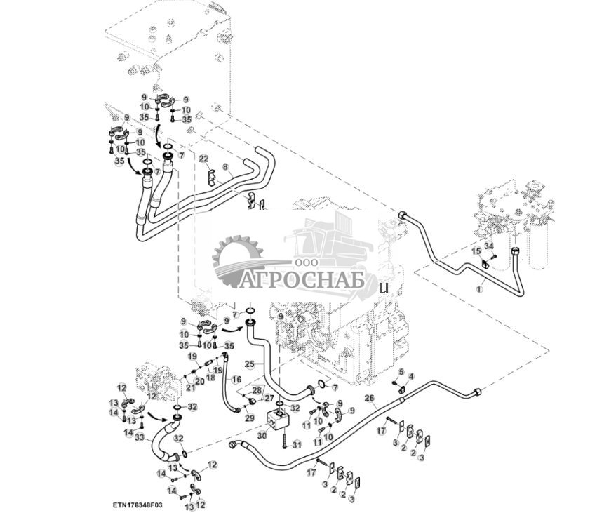 Гидравлические линии, стандартный расход, без PTO, мост с двухступенчатым редуктором (33) (804101 - ) - ST906552 660.jpg